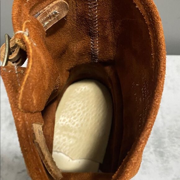 Brown Leather And Suede Ankle Boots with Buckles Size 7 - Picture 15 of 16